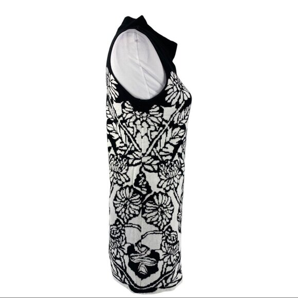Adrienne Vittadini Women's Black Floral Sleeveless Ponte Knit Sheath Dress M/C35 - Picture 2 of 9